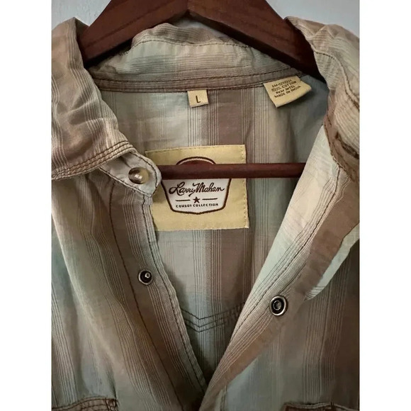 Larry Mahan Western Long Sleeve Pearl Snap Shirt sz Large - Picture 2 of 3